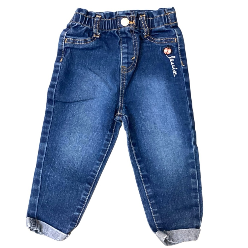 Levi’s Toddler Girl Cuffed Loose Fit Elastic Waistband‎ Jeans, 18 Months